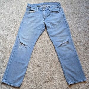 Vintage Distressed Polo Ralph Lauren Jeans Y2K Leather Patch 34/32